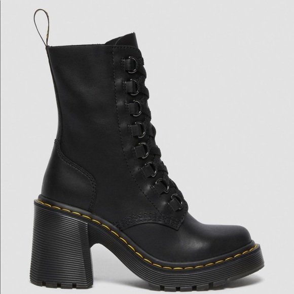 - Dr MARTENS CHESNEY BLACK BOOT Heel Lace Up Size: 8 - Picture 5 of 8